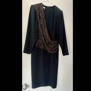 Pellini Petites by Von Bramlett Women's Dress Black Glitter